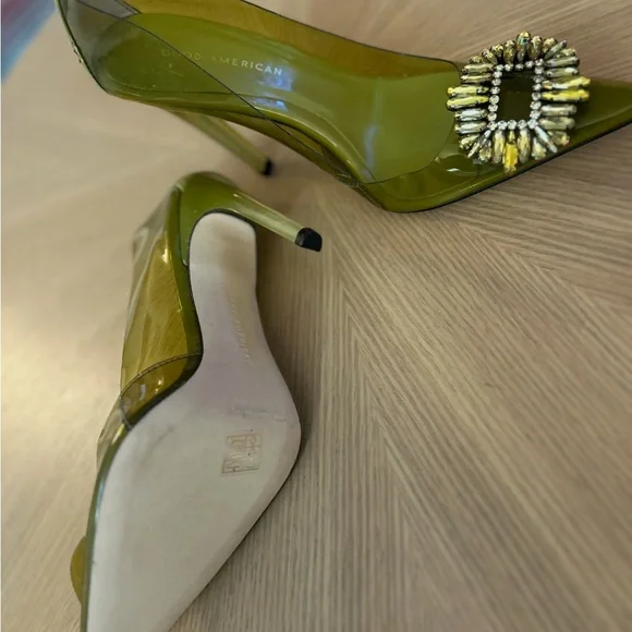 Good American Olive Green Heels with Embellishments - Picture 2 of 2